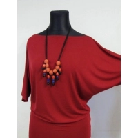 Sukienka Annie z podwójnym dołem - rękaw 3/4 kimono